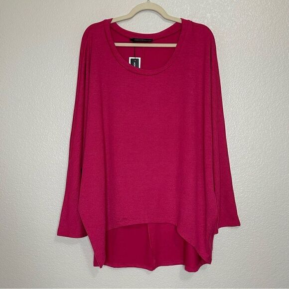 NWT Zanzea Pink Textured High-Low Dolman Sleeves Sweater - Picture 1 of 13